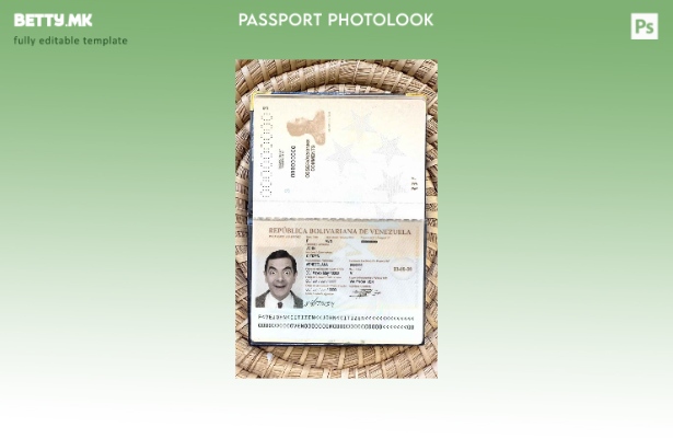 Шаблон за изглед на фотографија од пасош на Венецуела во модерен стил